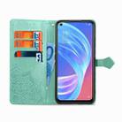 For OPPO A52 Mandala Flower Embossed Horizontal Flip Leather Case with Bracket / Card Slot / Wallet / Lanyard(Green) - 3