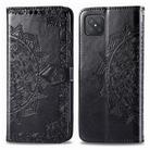 For OPPO A92S Mandala Flower Embossed Horizontal Flip Leather Case with Bracket / Card Slot / Wallet / Lanyard(Black) - 1