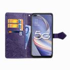 For OPPO A92S Mandala Flower Embossed Horizontal Flip Leather Case with Bracket / Card Slot / Wallet / Lanyard(Purple) - 3