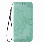 For OPPO A92S Mandala Flower Embossed Horizontal Flip Leather Case with Bracket / Card Slot / Wallet / Lanyard(Green) - 2