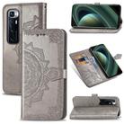 For Xiaomi Mi 10 Ultra Mandala Flower Embossed Horizontal Flip Leather Case with Bracket / Card Slot / Wallet / Lanyard(Gray) - 1