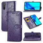 For Huawei Mate 40 Lite/Maimang 9 Mandala Flower Embossed Horizontal Flip Leather Case with Bracket / Card Slot / Wallet / Lanyard(Purple) - 1