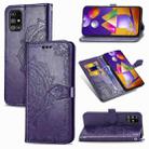 For Samsung Galaxy M31s Mandala Flower Embossed Horizontal Flip Leather Case with Bracket / Card Slot / Wallet / Lanyard(Purple) - 1