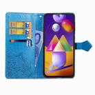 For Samsung Galaxy M31s Mandala Flower Embossed Horizontal Flip Leather Case with Bracket / Card Slot / Wallet / Lanyard(Blue) - 4