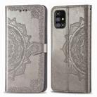For Samsung Galaxy M31s Mandala Flower Embossed Horizontal Flip Leather Case with Bracket / Card Slot / Wallet / Lanyard(Gray) - 1