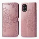 For Samsung Galaxy M31s Mandala Flower Embossed Horizontal Flip Leather Case with Bracket / Card Slot / Wallet / Lanyard(Rose Gold) - 1