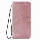 For Samsung Galaxy M31s Mandala Flower Embossed Horizontal Flip Leather Case with Bracket / Card Slot / Wallet / Lanyard(Rose Gold) - 3