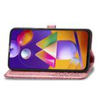 For Samsung Galaxy M31s Mandala Flower Embossed Horizontal Flip Leather Case with Bracket / Card Slot / Wallet / Lanyard(Rose Gold) - 5