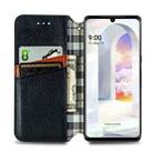 For LG Velvet 5G Cubic Grid Pressed Horizontal Flip Magnetic PU Leather Case with Holder & Card Slots & Wallet(Black) - 3