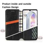 For LG Velvet 5G Cubic Grid Pressed Horizontal Flip Magnetic PU Leather Case with Holder & Card Slots & Wallet(Black) - 6