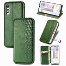 For LG Velvet 5G Cubic Grid Pressed Horizontal Flip Magnetic PU Leather Case with Holder & Card Slots & Wallet(Green) - 1