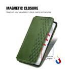 For LG Velvet 5G Cubic Grid Pressed Horizontal Flip Magnetic PU Leather Case with Holder & Card Slots & Wallet(Green) - 5