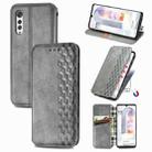 For LG Velvet 5G Cubic Grid Pressed Horizontal Flip Magnetic PU Leather Case with Holder & Card Slots & Wallet(Grey) - 1