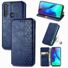 For Motorola Moto G Pro Cubic Grid Pressed Horizontal Flip Magnetic PU Leather Case with Holder & Card Slots & Wallet(Blue) - 1