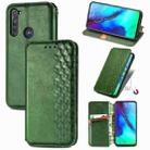 For Motorola Moto G Pro Cubic Grid Pressed Horizontal Flip Magnetic PU Leather Case with Holder & Card Slots & Wallet(Green) - 1