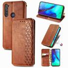 For Motorola Moto G Pro Cubic Grid Pressed Horizontal Flip Magnetic PU Leather Case with Holder & Card Slots & Wallet(Brown) - 1