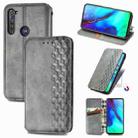 For Motorola Moto G Pro Cubic Grid Pressed Horizontal Flip Magnetic PU Leather Case with Holder & Card Slots & Wallet(Grey) - 1