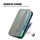 For Motorola Moto G Pro Cubic Grid Pressed Horizontal Flip Magnetic PU Leather Case with Holder & Card Slots & Wallet(Grey) - 5