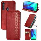 For Motorola Moto G Pro Cubic Grid Pressed Horizontal Flip Magnetic PU Leather Case with Holder & Card Slots & Wallet(Red) - 1