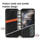 For One Plus Nord Cubic Grid Pressed Horizontal Flip Magnetic PU Leather Case with Holder & Card Slots & Wallet(Black) - 6
