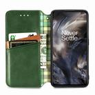 For One Plus Nord Cubic Grid Pressed Horizontal Flip Magnetic PU Leather Case with Holder & Card Slots & Wallet(Green) - 3