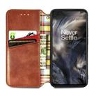 For One Plus Nord Cubic Grid Pressed Horizontal Flip Magnetic PU Leather Case with Holder & Card Slots & Wallet(Brown) - 3
