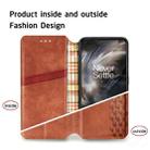 For One Plus Nord Cubic Grid Pressed Horizontal Flip Magnetic PU Leather Case with Holder & Card Slots & Wallet(Brown) - 6