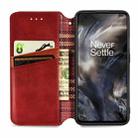 For One Plus Nord Cubic Grid Pressed Horizontal Flip Magnetic PU Leather Case with Holder & Card Slots & Wallet(Red) - 3