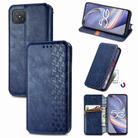 For OPPO A92S Cubic Grid Pressed Horizontal Flip Magnetic PU Leather Case with Holder & Card Slots & Wallet(Blue) - 1