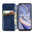 For OPPO A92S Cubic Grid Pressed Horizontal Flip Magnetic PU Leather Case with Holder & Card Slots & Wallet(Blue) - 3