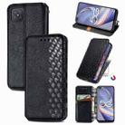 For OPPO A92S Cubic Grid Pressed Horizontal Flip Magnetic PU Leather Case with Holder & Card Slots & Wallet(Black) - 1