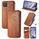 For OPPO A92S Cubic Grid Pressed Horizontal Flip Magnetic PU Leather Case with Holder & Card Slots & Wallet(Brown) - 1