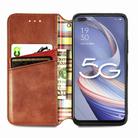 For OPPO A92S Cubic Grid Pressed Horizontal Flip Magnetic PU Leather Case with Holder & Card Slots & Wallet(Brown) - 3