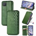 For OPPO A92S Cubic Grid Pressed Horizontal Flip Magnetic PU Leather Case with Holder & Card Slots & Wallet(Green) - 1