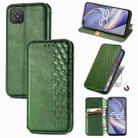 For OPPO A92S Cubic Grid Pressed Horizontal Flip Magnetic PU Leather Case with Holder & Card Slots & Wallet(Green) - 1