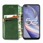 For OPPO A92S Cubic Grid Pressed Horizontal Flip Magnetic PU Leather Case with Holder & Card Slots & Wallet(Green) - 3