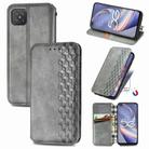 For OPPO A92S Cubic Grid Pressed Horizontal Flip Magnetic PU Leather Case with Holder & Card Slots & Wallet(Grey) - 1