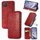 For OPPO A92S Cubic Grid Pressed Horizontal Flip Magnetic PU Leather Case with Holder & Card Slots & Wallet(Red) - 1