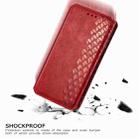 For OPPO A92S Cubic Grid Pressed Horizontal Flip Magnetic PU Leather Case with Holder & Card Slots & Wallet(Red) - 2
