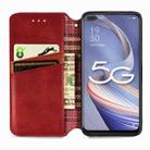 For OPPO A92S Cubic Grid Pressed Horizontal Flip Magnetic PU Leather Case with Holder & Card Slots & Wallet(Red) - 3