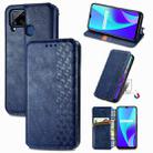 For OPPO Realme C15 Cubic Grid Pressed Horizontal Flip Magnetic PU Leather Case with Holder & Card Slots & Wallet(Blue) - 1