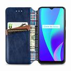 For OPPO Realme C15 Cubic Grid Pressed Horizontal Flip Magnetic PU Leather Case with Holder & Card Slots & Wallet(Blue) - 2