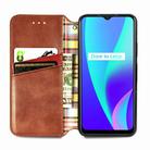 For OPPO Realme C15 Cubic Grid Pressed Horizontal Flip Magnetic PU Leather Case with Holder & Card Slots & Wallet(Brown) - 2