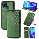 For OPPO Realme C15 Cubic Grid Pressed Horizontal Flip Magnetic PU Leather Case with Holder & Card Slots & Wallet(Green) - 1