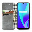 For OPPO Realme C15 Cubic Grid Pressed Horizontal Flip Magnetic PU Leather Case with Holder & Card Slots & Wallet(Grey) - 3