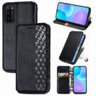 For Huawei Honor 30 Lite Cubic Grid Pressed Horizontal Flip Magnetic PU Leather Case with Holder & Card Slots & Wallet(Black) - 1