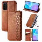 For Huawei Honor 30 Lite Cubic Grid Pressed Horizontal Flip Magnetic PU Leather Case with Holder & Card Slots & Wallet(Brown) - 1