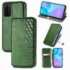 For Huawei Honor 30 Lite Cubic Grid Pressed Horizontal Flip Magnetic PU Leather Case with Holder & Card Slots & Wallet(Green) - 1