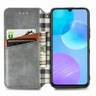 For Huawei Honor 30 Lite Cubic Grid Pressed Horizontal Flip Magnetic PU Leather Case with Holder & Card Slots & Wallet(Grey) - 3