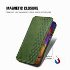 For Samsung Galaxy M31S Cubic Grid Pressed Horizontal Flip Magnetic PU Leather Case with Holder & Card Slots & Wallet(Green) - 4